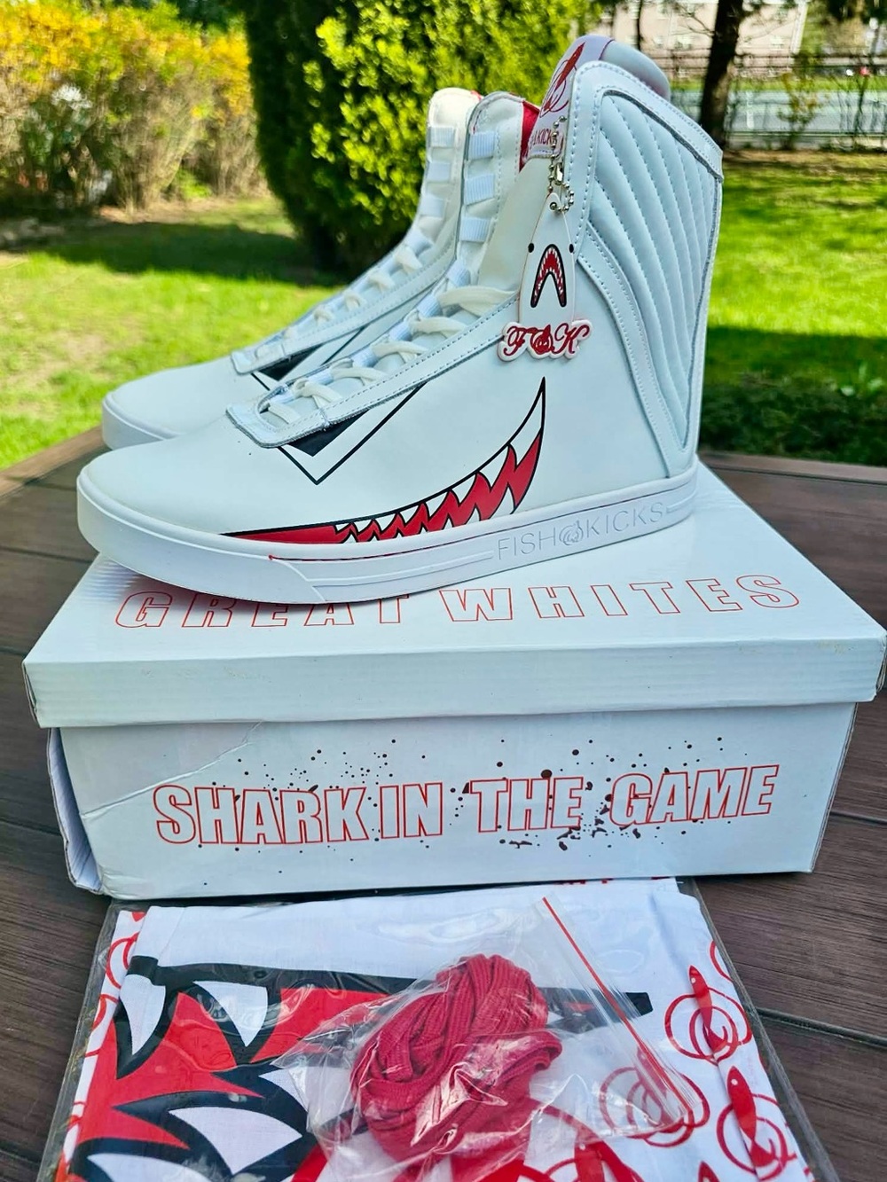 Limited Edition Japanese Streetwear Tokyami Fish N Kicks Great Whites High-Top